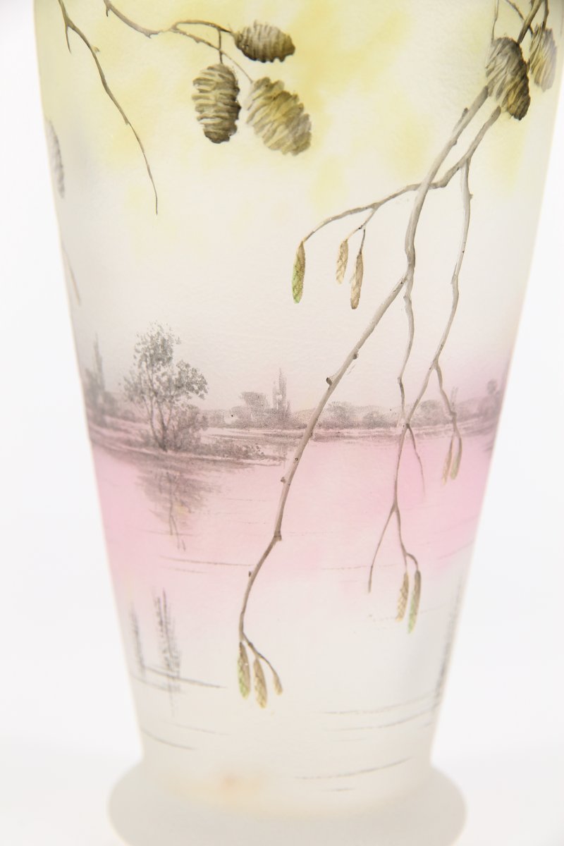 Daum Nancy Vase (lake Scene With Alder Branches)-photo-6
