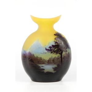 Vase Gallé (paysage alpin)