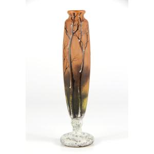 Vase Daum Nancy (paysage hivernal)
