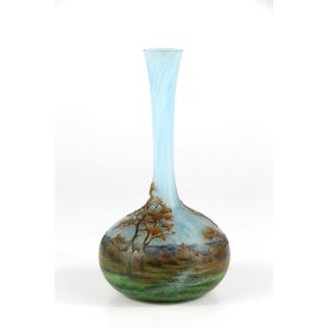 Vase Daum Nancy (paysage lorrain)
