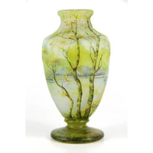 Vase Daum Nancy (paysage lacustre)