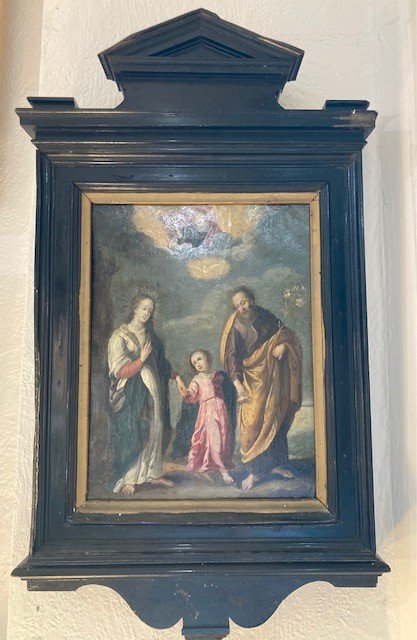 18th Century Flemish School - “the Holy Family” - Oil On Copper - High Quality-photo-4