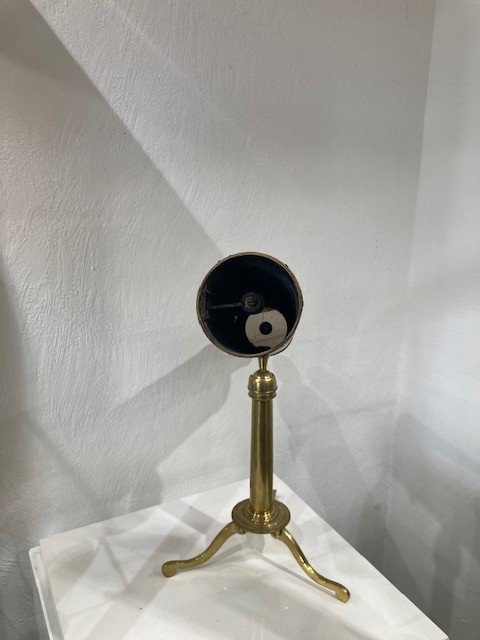  Télescope à Réflexion en bronze et laiton, corps gainé de Cuir rouge - XVIII Siècle-photo-4