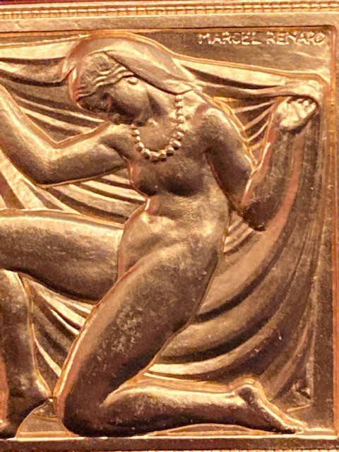 Gold Plated Brooch - Art Deco Signed Marcel Renard (1893-1974)-photo-3