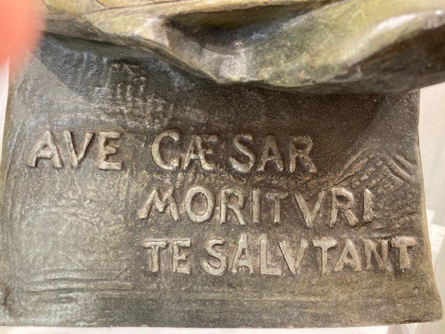Richard Aurili (1834-1914) - Gladiator - Ave Caesar Morituri Te Salutant - Regulating Sculpture-photo-2