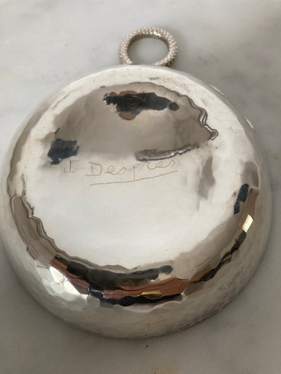 Jean Despres (1889-1980) - Tastevin Signed - Silver Plated - Circa 1950-photo-3