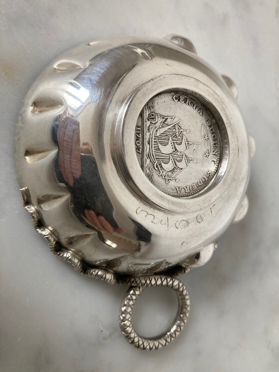 Jean Despres (1889-1980) - Tastevin Signed - Silver Plated - Circa 1950-photo-3