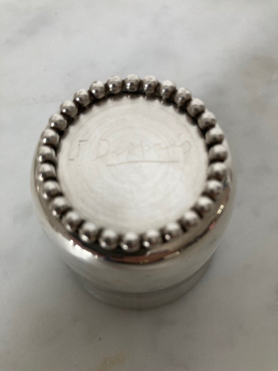 Jean Despres (1889-1980) - Tulip Tumbler Signed - Silver Plated - Circa 1950-photo-3