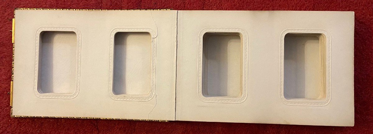 Leather Photo Album With Four Color Miniatures Of Views Of Paris - Circa 1860-photo-4