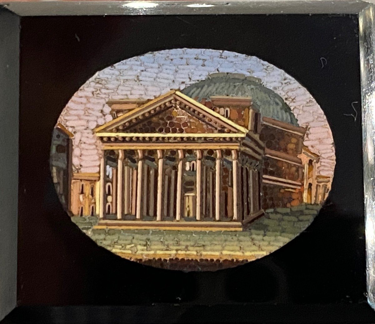 Micro Mosaic Medallion - Pantheon In Rome - Early 19th Century