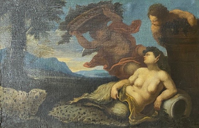 Pair Of Mythological Scenes "the Procession Of Bacchus"-surroundings By Domenico Piola -photo-3