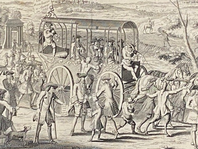 1er Crack Financier au Monde - 1720 - Le Système de Law - Gravure éditée En Hollande -photo-2