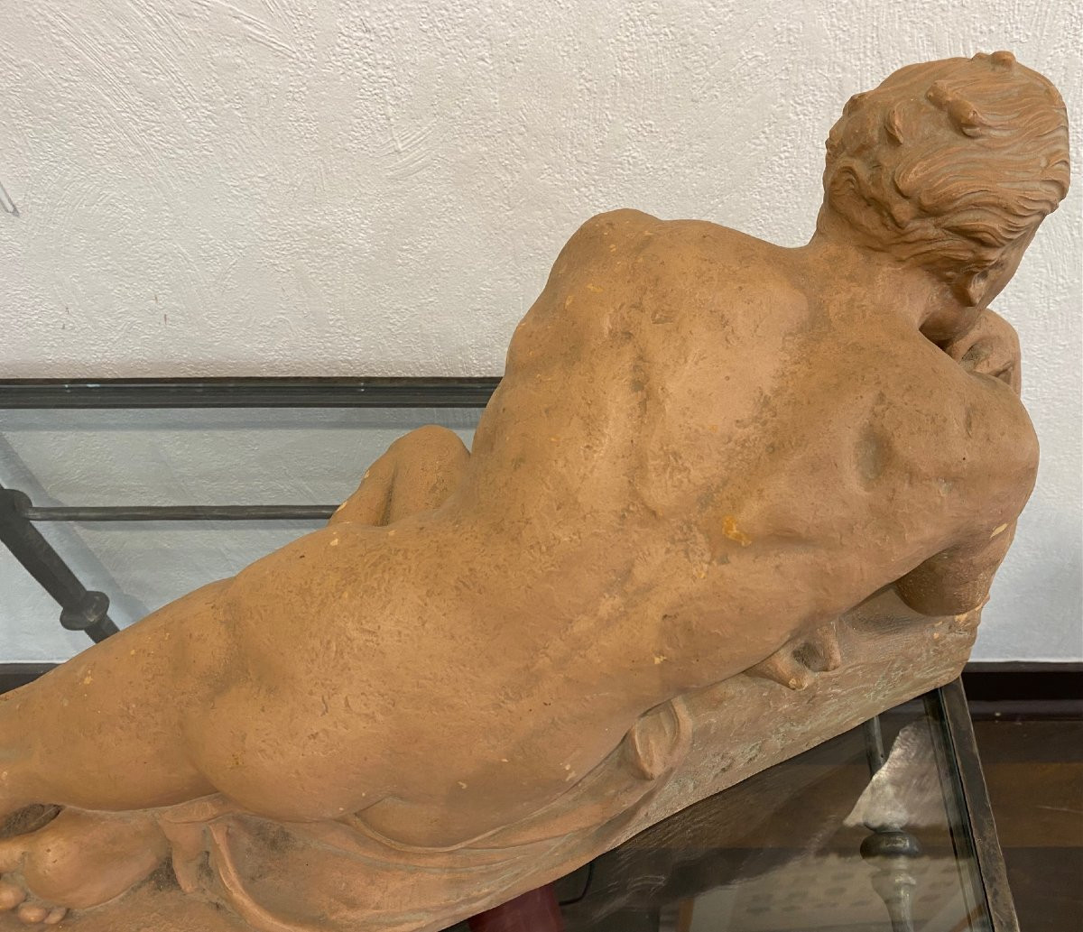  Sculpture en terre cuite patinée signée J. DALBREUSE  - Athlète se reposant - ART DECO-photo-2