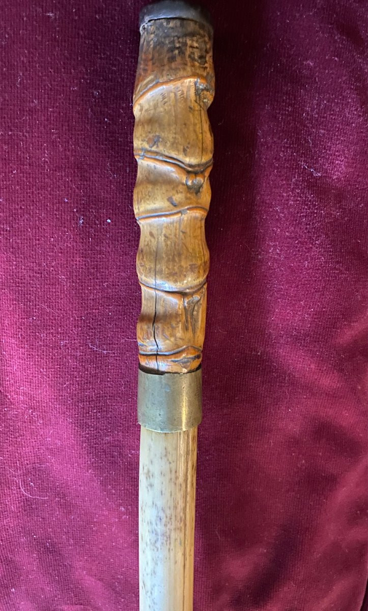 Cane - Sword With Twisted Bamboo Handle And Bamboo Shaft - Circa 1880-1900-photo-2