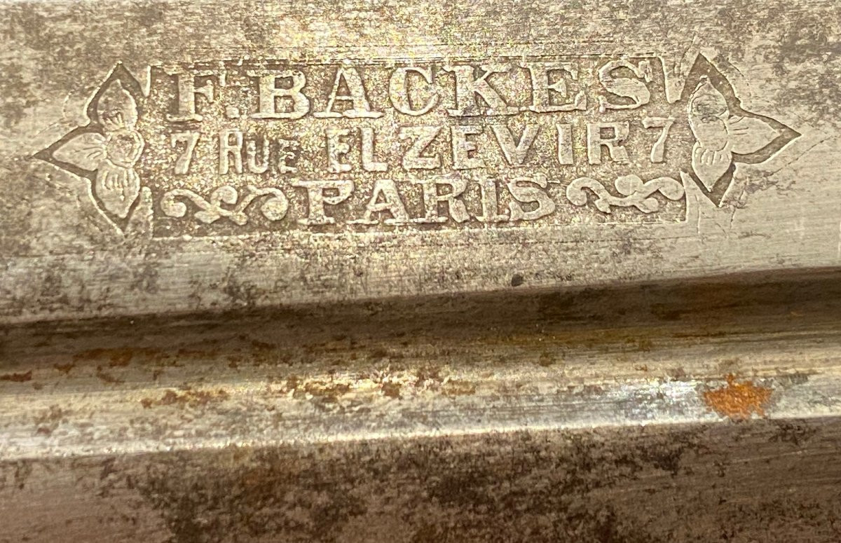 DAGUE DE CHASSE à la fusée en corne signé JF BACKES  - XIX  Siècle-photo-2