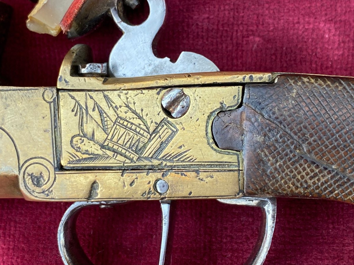 18th Century Naval Flintlock Chest Pistol -photo-4