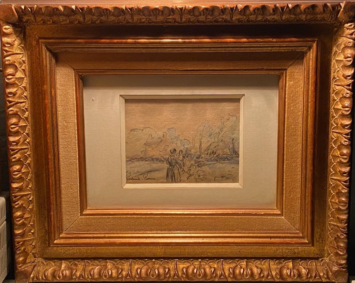 PISSARO Paulemile (1884-1972) - Scène pastorale - Aquarelle - Crayon -photo-3