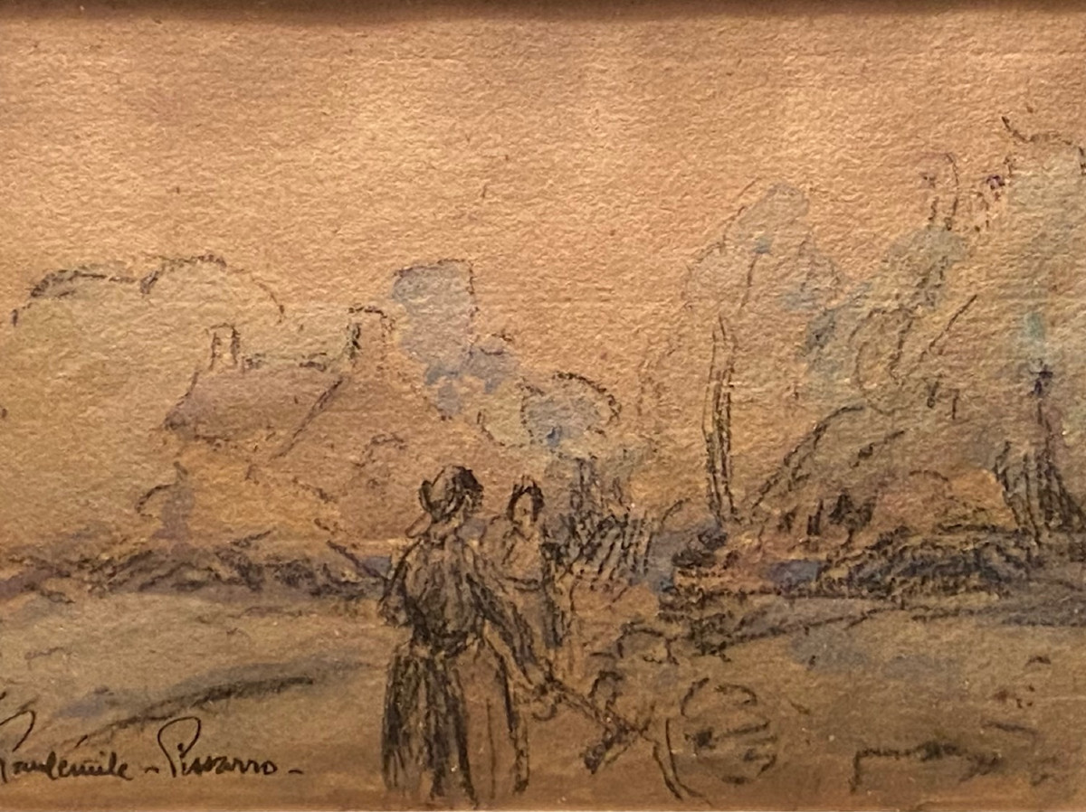 PISSARO Paulemile (1884-1972) - Scène pastorale - Aquarelle - Crayon 