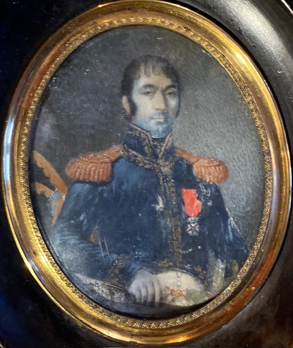 Miniature Of Brigadier General Joseph Pages (1754-1814) - Baron Of The Empire - Empire Period-photo-2
