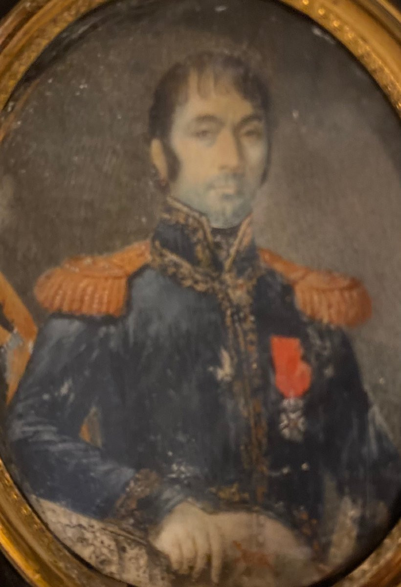 Miniature Of Brigadier General Joseph Pages (1754-1814) - Baron Of The Empire - Empire Period-photo-1