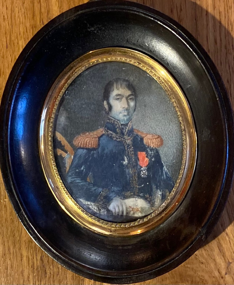 Miniature Of Brigadier General Joseph Pages (1754-1814) - Baron Of The Empire - Empire Period