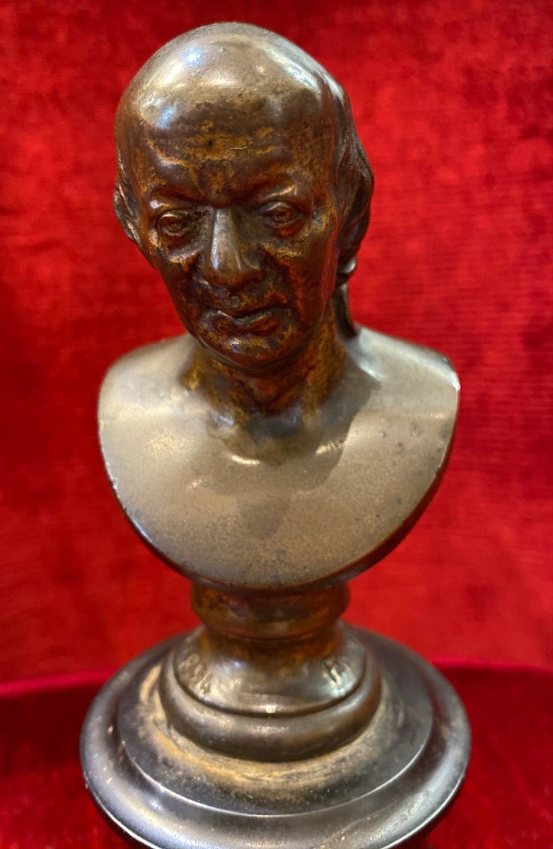 Bronze Bust Of Beranger (1780-1857) Signed Fanny Dubois-davesnes (1826-1900)-photo-2