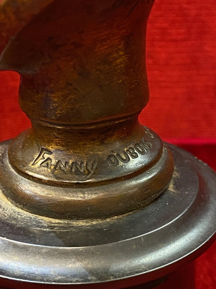 Bronze Bust Of Beranger (1780-1857) Signed Fanny Dubois-davesnes (1826-1900)-photo-4