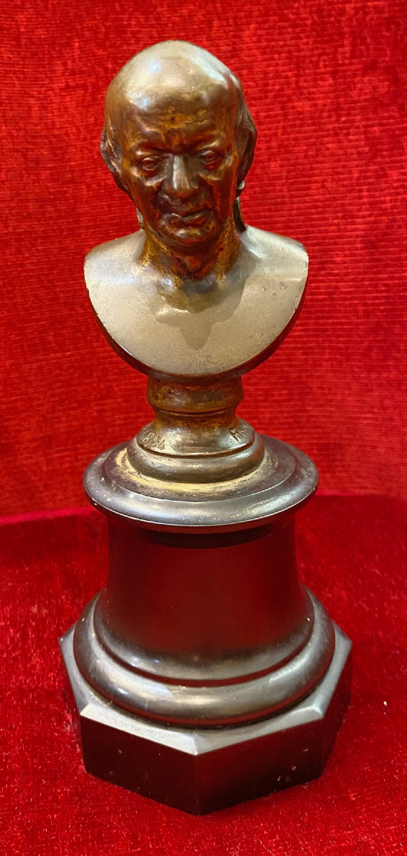 Bronze Bust Of Beranger (1780-1857) Signed Fanny Dubois-davesnes (1826-1900)