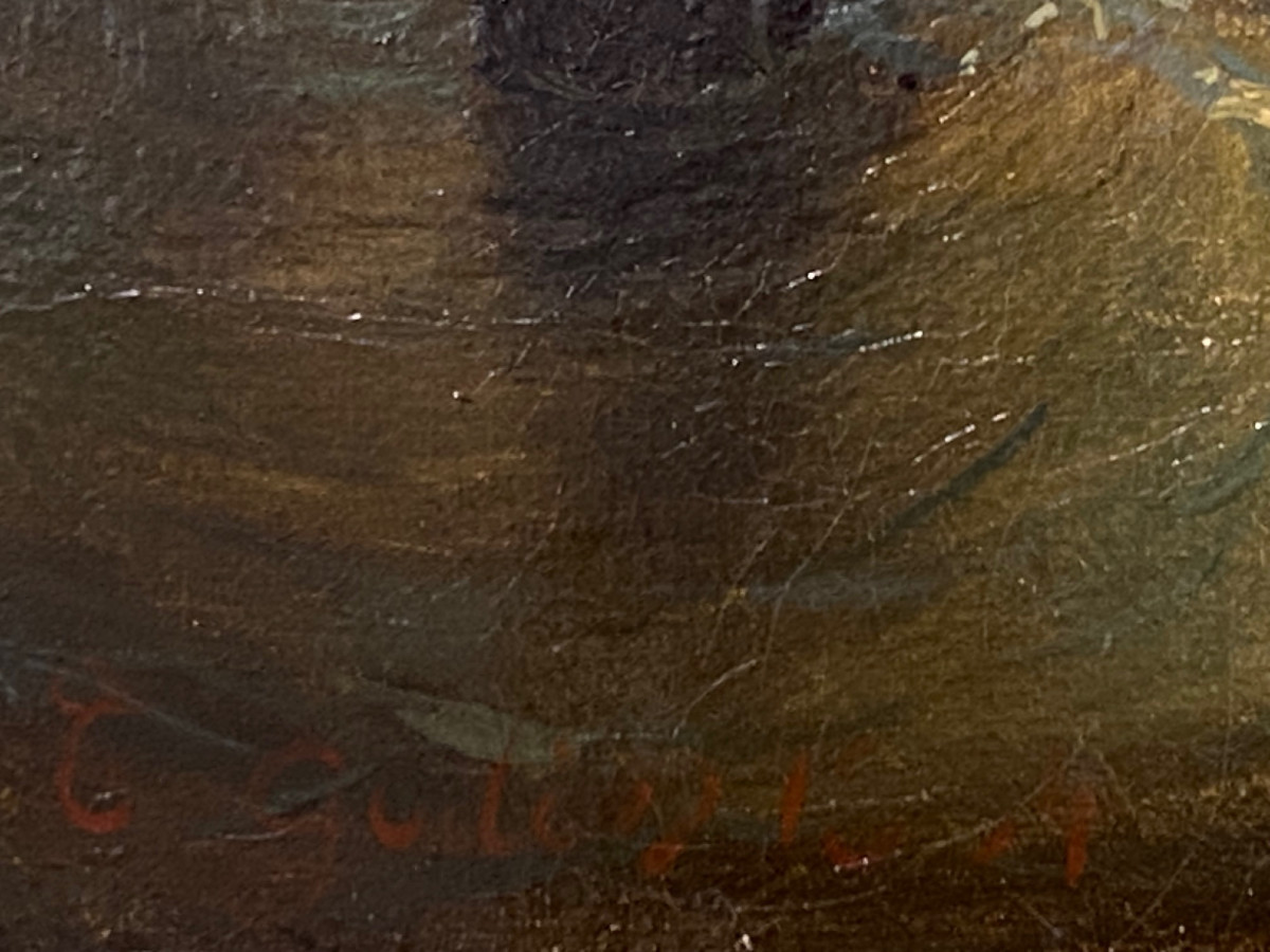 Théodore Gudin (1802-1880) - Shipwrecks Off Pointe Saint-mathieu - Oil On Canvas -photo-1