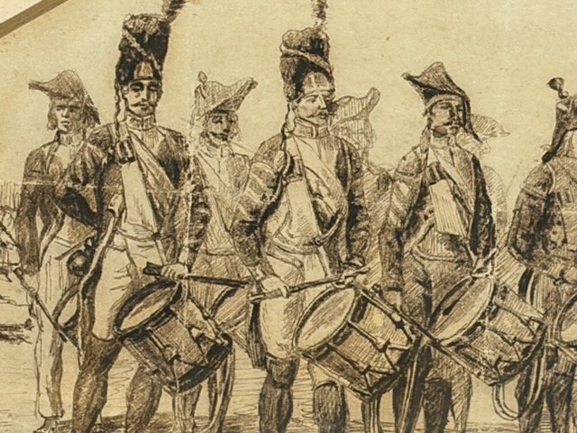 Ink Drawing - Head Of Column Of The Foot Grenadiers Of The Consular Guard - Empire-photo-3