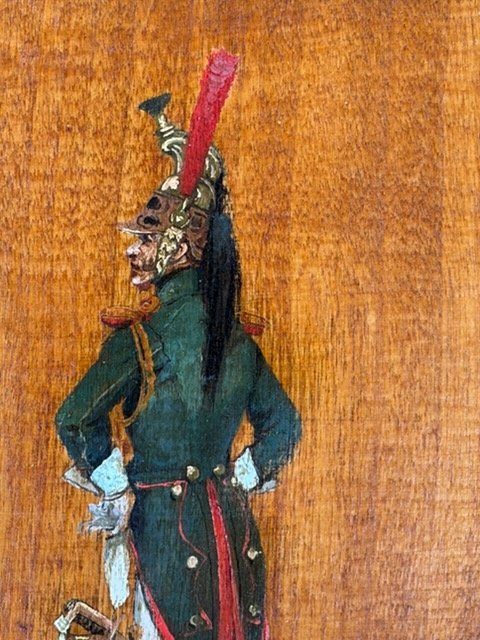Wilder M. DARLING (1856-1933) - Dragon de la Garde Impériale  - Peinture sur panneau-photo-3