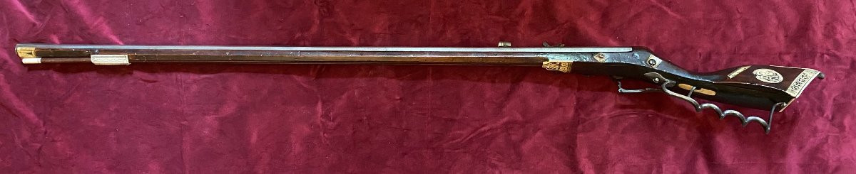 Arquebuse à rouet "Tschinke" - Epoque 1630,  poinçon de SACHSEN sur le canon octogonal.-photo-4