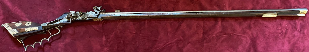 Arquebuse à rouet "Tschinke" - Epoque 1630,  poinçon de SACHSEN sur le canon octogonal.