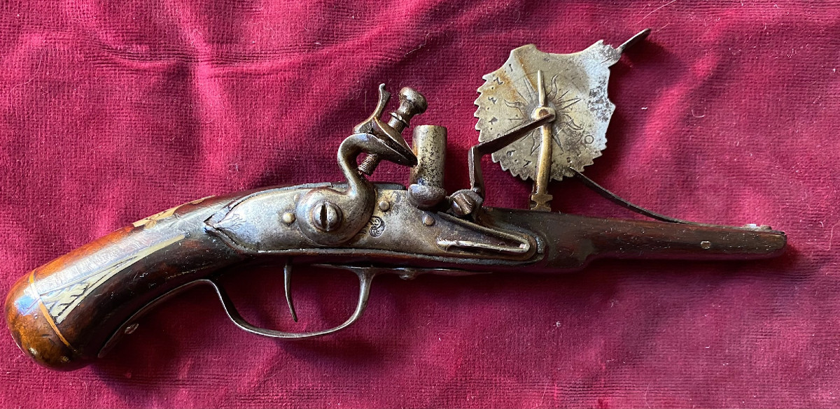 Pistolet à Eprouvette à silex (Epoque Louis XIV)