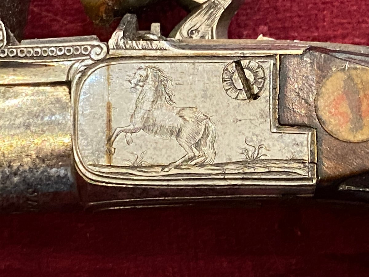 Pistolet à silex à balle forcée - Calibre 13 mm - Epoque Louis XV-photo-3