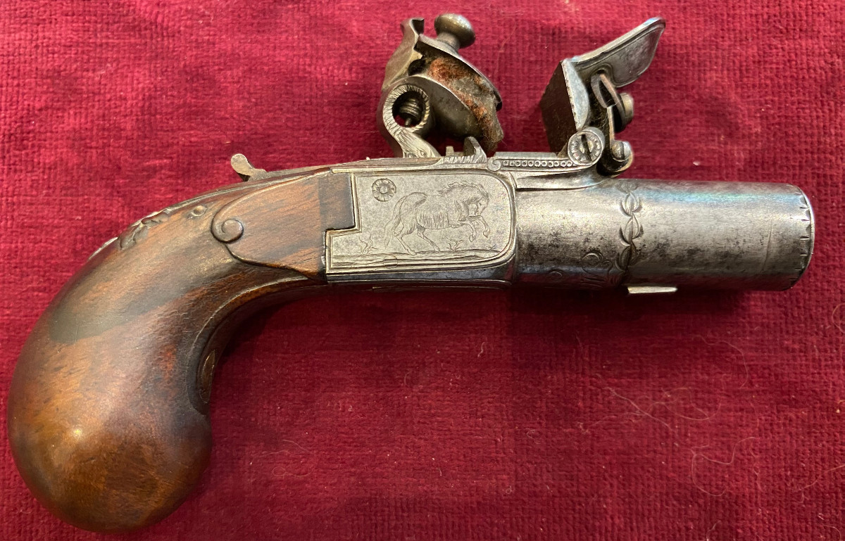 Pistolet à silex à balle forcée - Calibre 13 mm - Epoque Louis XV