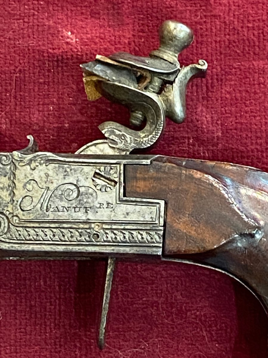 Flintlock Pistol (late 18th Century) With Forced Bullet - Caliber 11 Mm - Manufacture De Versailles.-photo-2