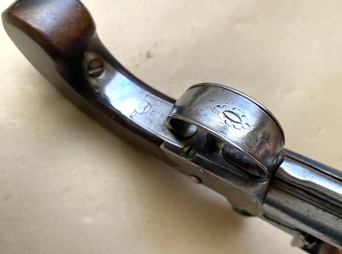 Paire de pistolets à silex à l’écossaise de type Queen Ann à coffre - Circa 1790-photo-7