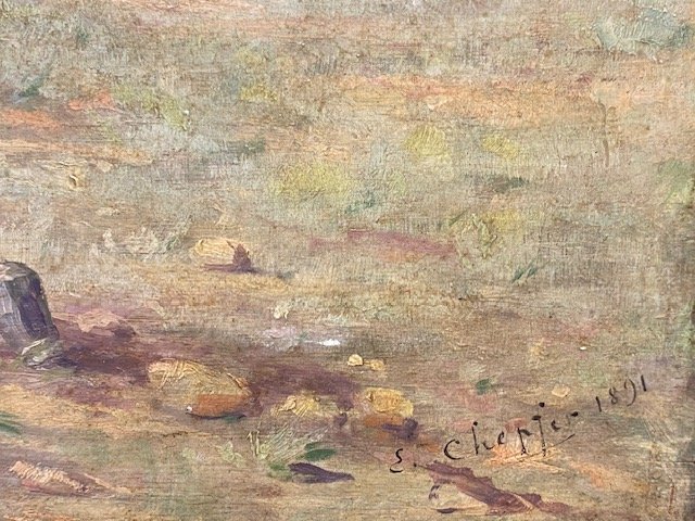 Emile CHEPFER (1876-1944) - Scène de Manoeuvre Militaire - datée 1891 - Huile sur Toile-photo-1