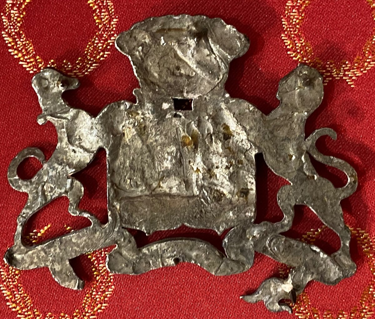 Plaque Héraldique de la Famille VIART - Devise "Vivit et Ardet" - XVIII siècle-photo-4