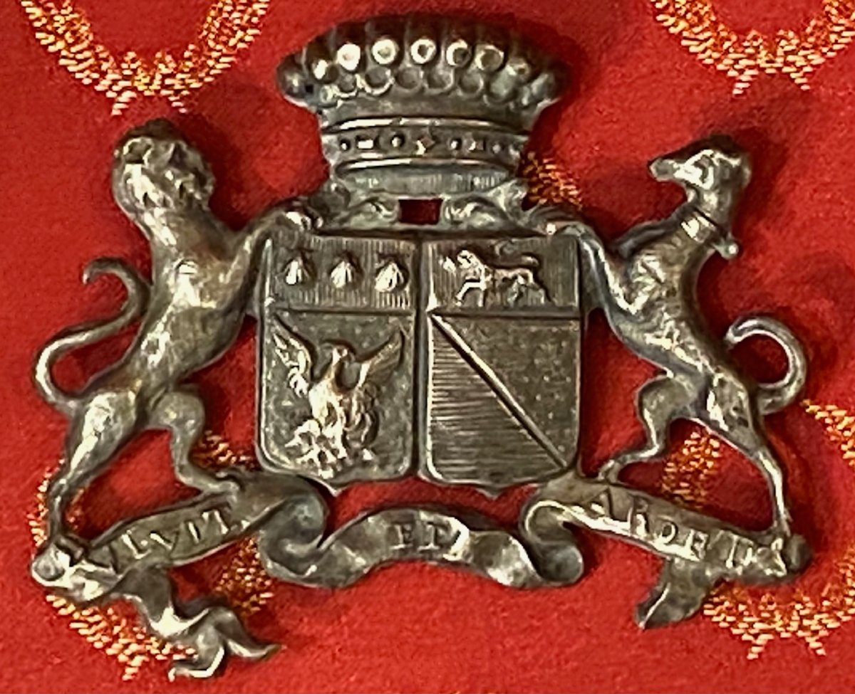 Plaque Héraldique de la Famille VIART - Devise "Vivit et Ardet" - XVIII siècle