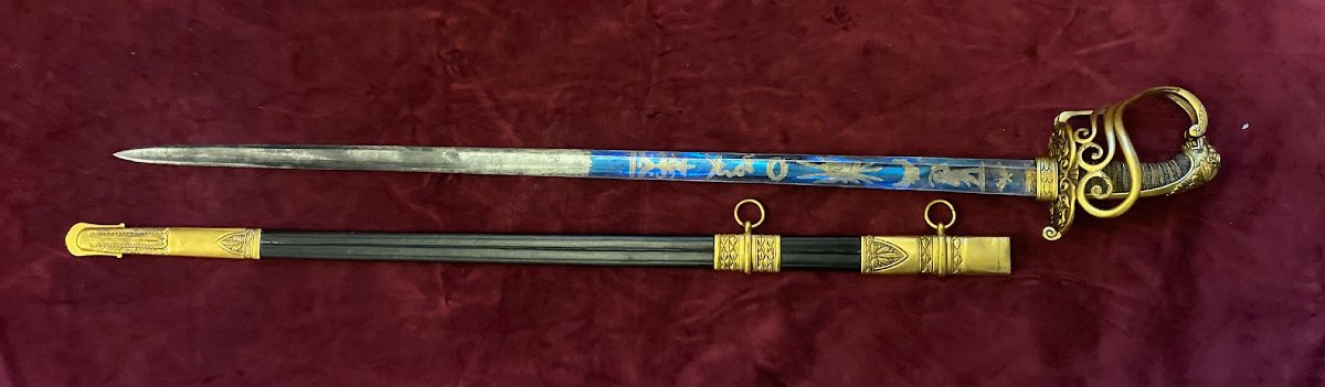 Sabre de récompense -Mexique- Offert au Gal Mexicain Juan RIVAS par le Maréchal  BAZAINE- 1864-photo-3