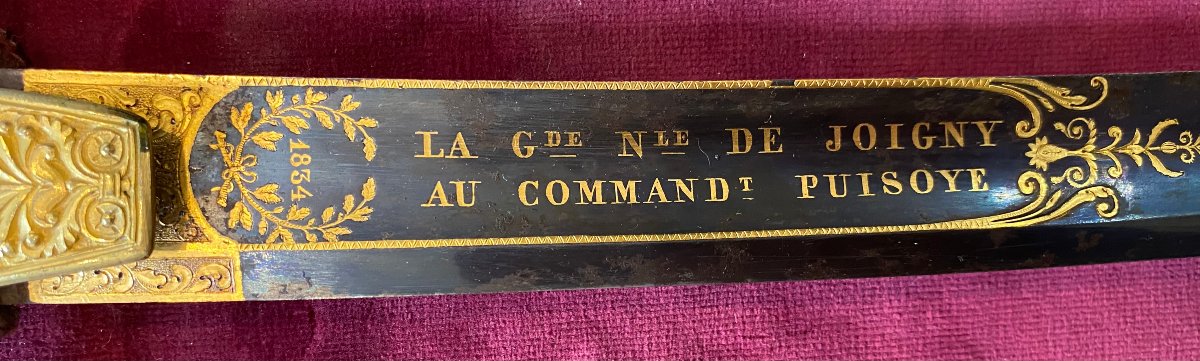 Sabre de récompense au Commandant PUISOYE - Epoque Louis-Philippe-photo-2