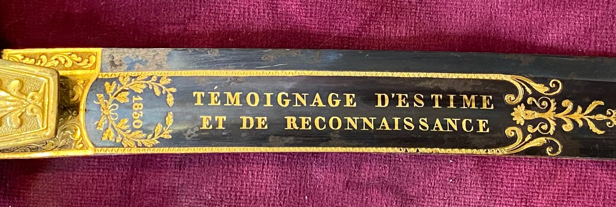 Sabre de récompense au Commandant PUISOYE - Epoque Louis-Philippe-photo-3