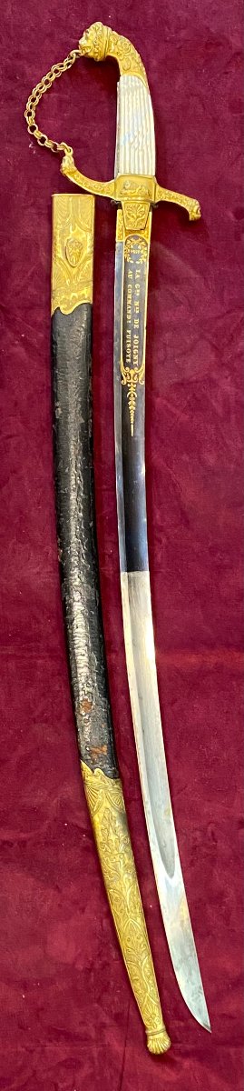 Sabre de récompense au Commandant PUISOYE - Epoque Louis-Philippe-photo-2