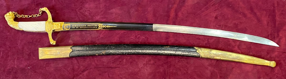 Sabre de récompense au Commandant PUISOYE - Epoque Louis-Philippe-photo-3
