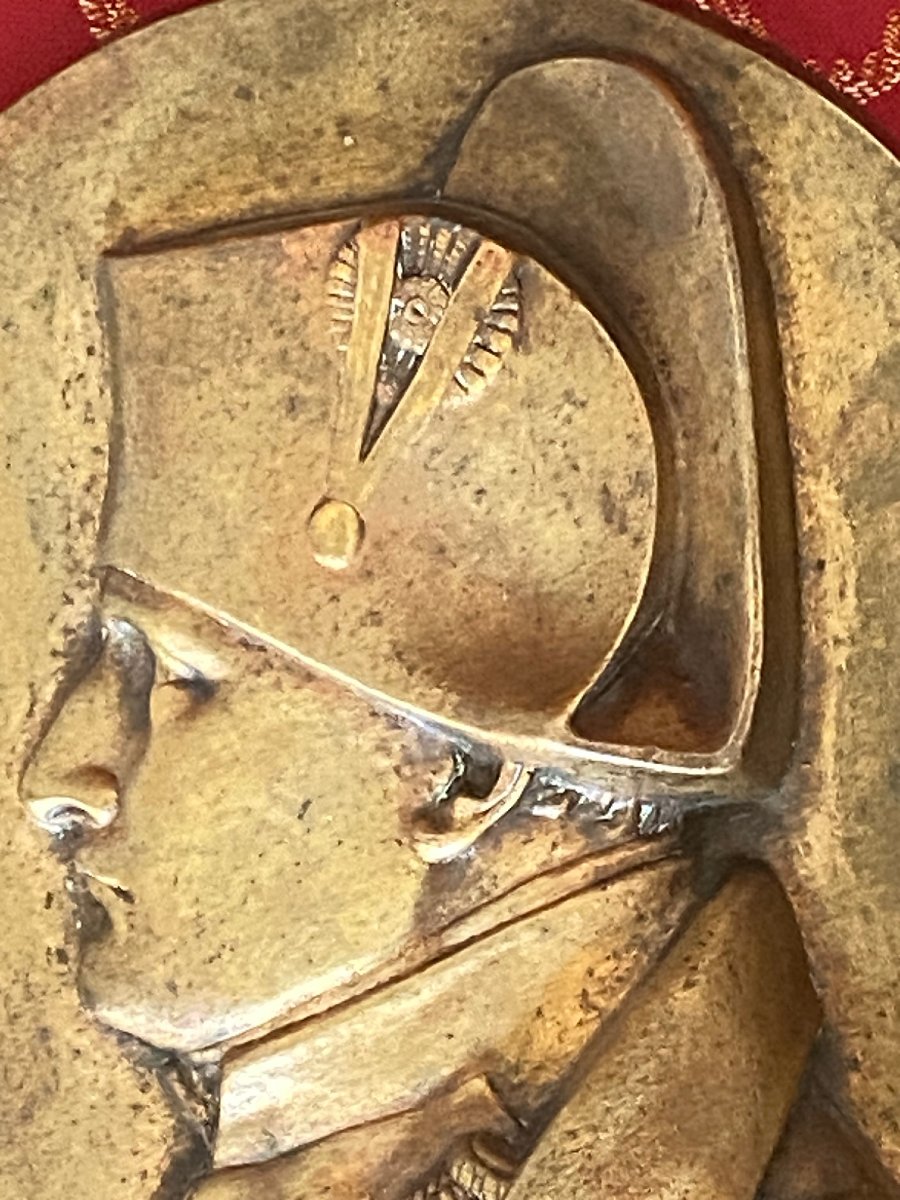 Médaillon en laiton au profil de NAPOLEON  1er - XX siècle-photo-2