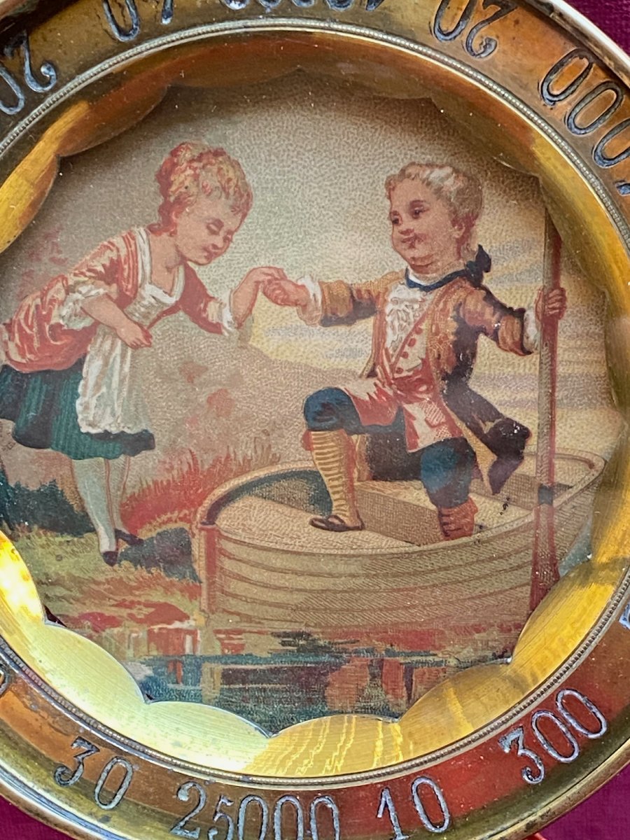 Roulette de Comptoir dit " Tourniquet " avec sa base un pyrogène - Fin XIX  siècle -photo-3