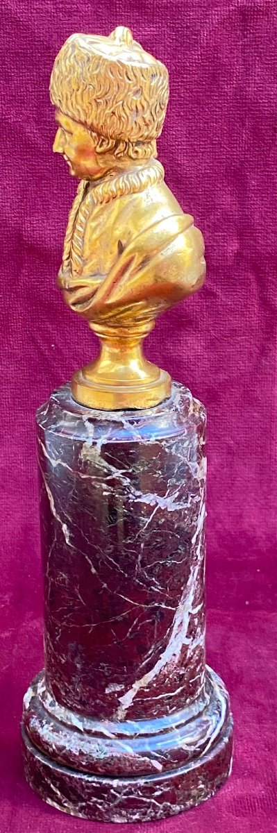 Gilded Bronze Bust Of A Russian Figure - Late 19th Century-photo-1