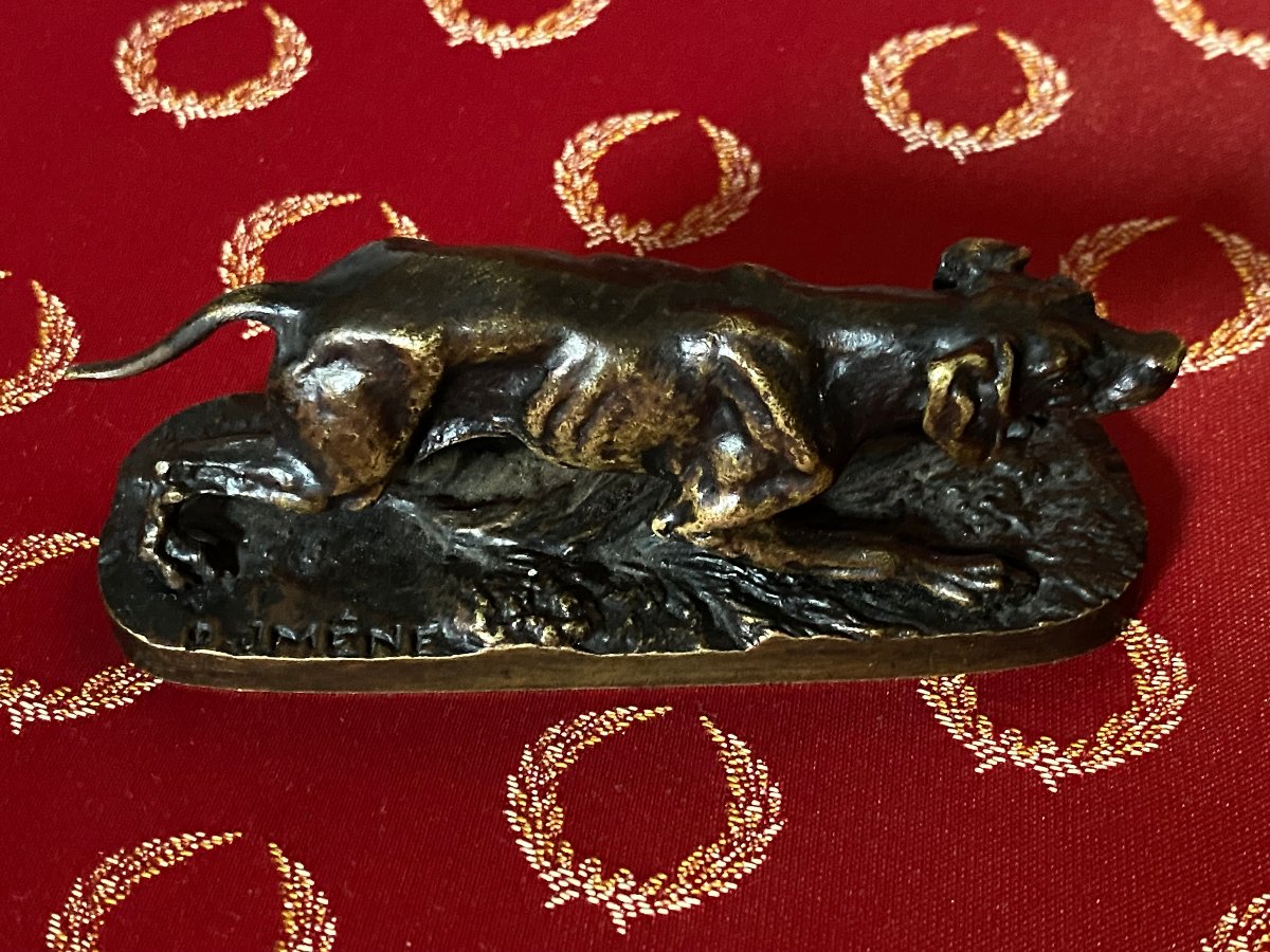 Bronze Still Life Pointer Signed By Pierre Jules Mene (1810–1879)—19th Century -photo-4